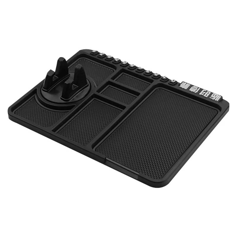 Auto Dash Mat Multifunktionale Auto Anti Rutsch Matte Auto Telefonhalter GPS Navigation Aufbewahrungskissen Innenausstattung Armaturenbrett Auto Dashboard Cover(Schwarz) von ZHANGWENLING