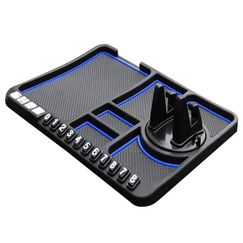 Auto Dash Mat Multifunktionale Auto Telefonhalter rutschfeste Klebrige Anti Rutsch Armaturenbrett Telefonhalterung Silikon Pad Matte Auto Dashboard Cover(Blau) von ZHANGWENLING