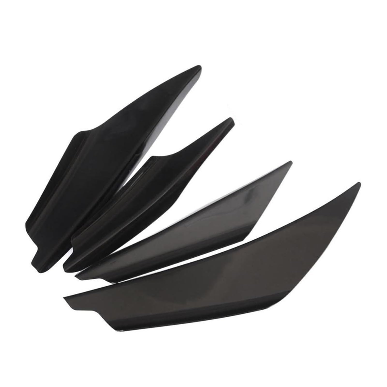 Auto Frontspoiler Lippe 4-teiliges Universal-Auto-Frontstoßstangen-Spoiler-Set Kratzstreifen Auto-Frontstoßstange Lippe Canards Splitter Auto Frontlippe Spoiler(Schwarz) von ZHANGWENLING