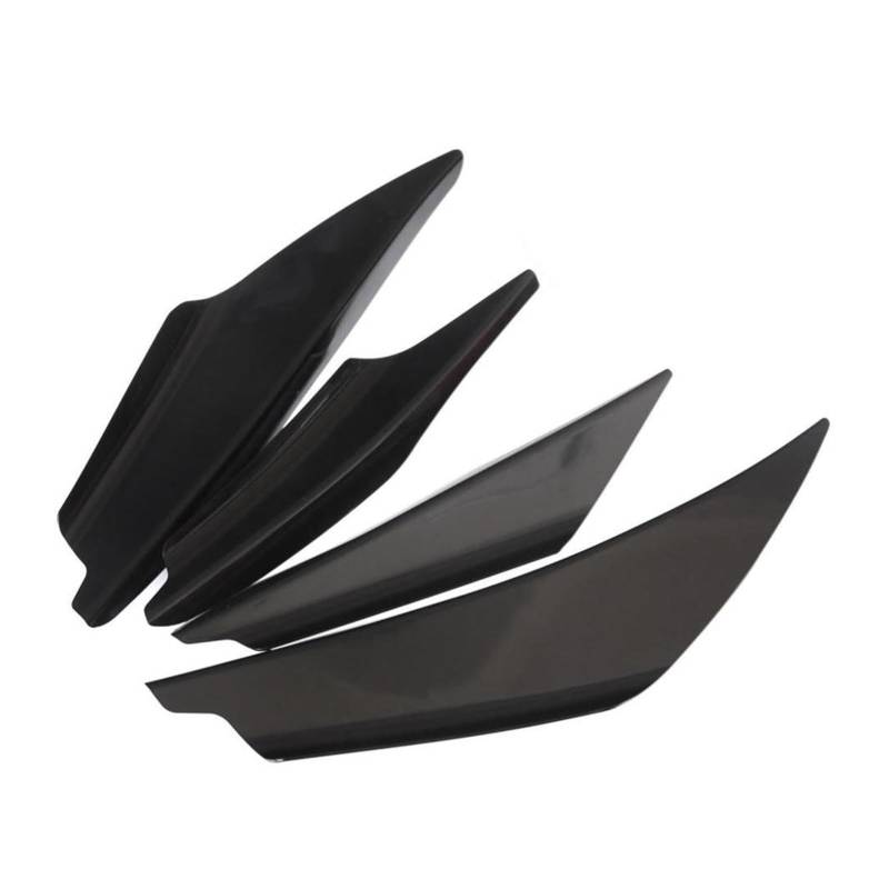 Auto Frontspoiler Lippe 4-teiliges Universal-Auto-Frontstoßstangen-Spoiler-Set Kratzstreifen Auto-Frontstoßstange Lippe Canards Splitter Auto Frontlippe Spoiler(Schwarz) von ZHANGWENLING