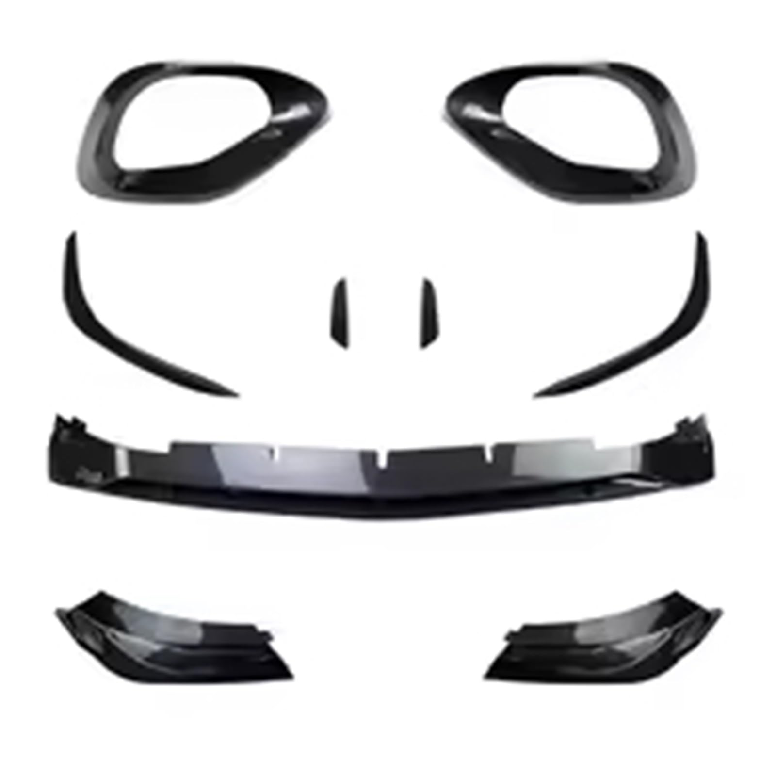 Auto Frontspoiler Lippe Für Benz Für C Klasse Für W206 Für C200 C260 2022-Auto Front Lip Spoiler Canards Klinge Unteren Kühlergrill Körper Kit Auto Frontlippe Spoiler(Carbon Fiber Look3) von ZHANGWENLING
