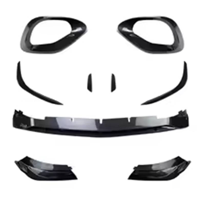 Auto Frontspoiler Lippe Für Benz Für C Klasse Für W206 Für C200 C260 2022-Auto Front Lip Spoiler Canards Klinge Unteren Kühlergrill Körper Kit Auto Frontlippe Spoiler(Carbon Fiber Look3) von ZHANGWENLING