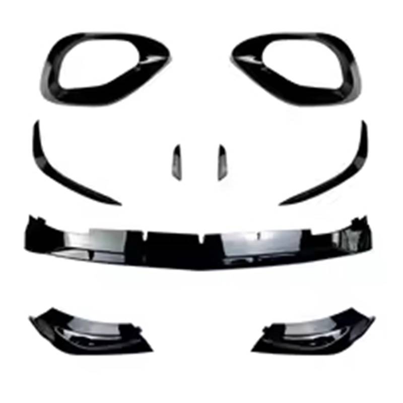 Auto Frontspoiler Lippe Für Benz Für C Klasse Für W206 Für C200 C260 2022-Auto Front Lip Spoiler Canards Klinge Unteren Kühlergrill Körper Kit Auto Frontlippe Spoiler(Gloss Black3) von ZHANGWENLING