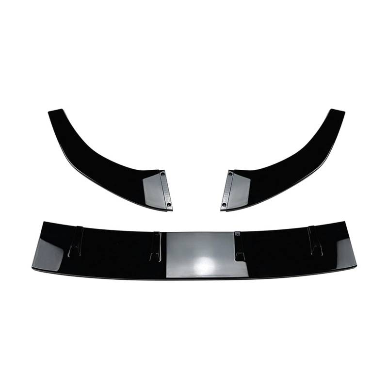 Auto Frontspoiler Lippe Für VW Für Polo Für MK6 Für Virtus 2018-Auto Front Lower Bumper Lip Diffusor Canard Außen Körper Kits Trim Auto Frontlippe Spoiler(Gloss Black) von ZHANGWENLING
