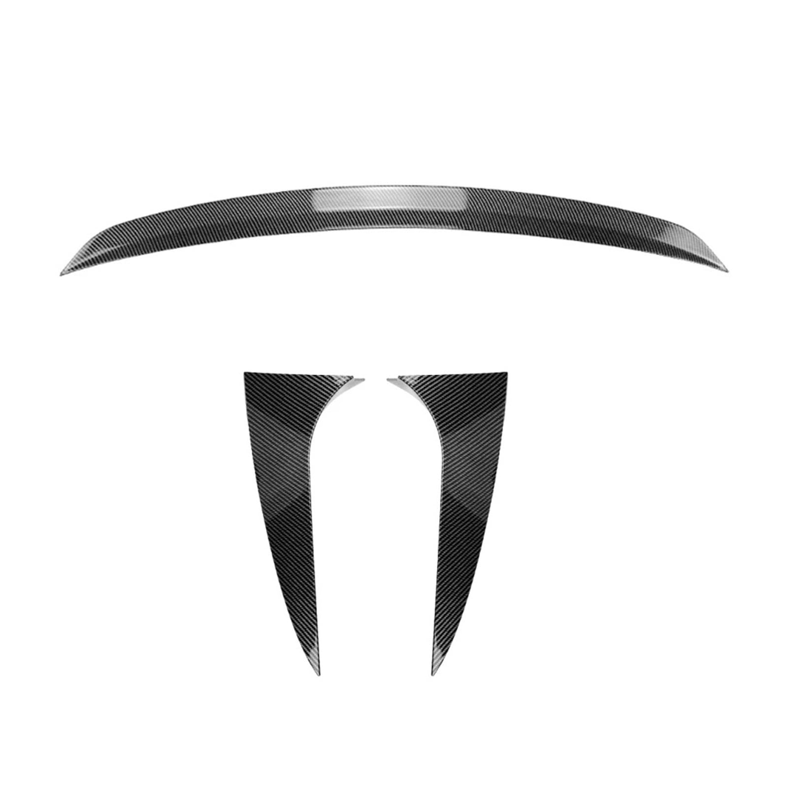 Heckspoiler Für Benz Für CLA Klasse Shooting Brake X117 2013-2019 Hinten Schwanz Flügel & Seite Flügel Spoiler Heckflügel(Carbon Black) von ZHANGWENLING