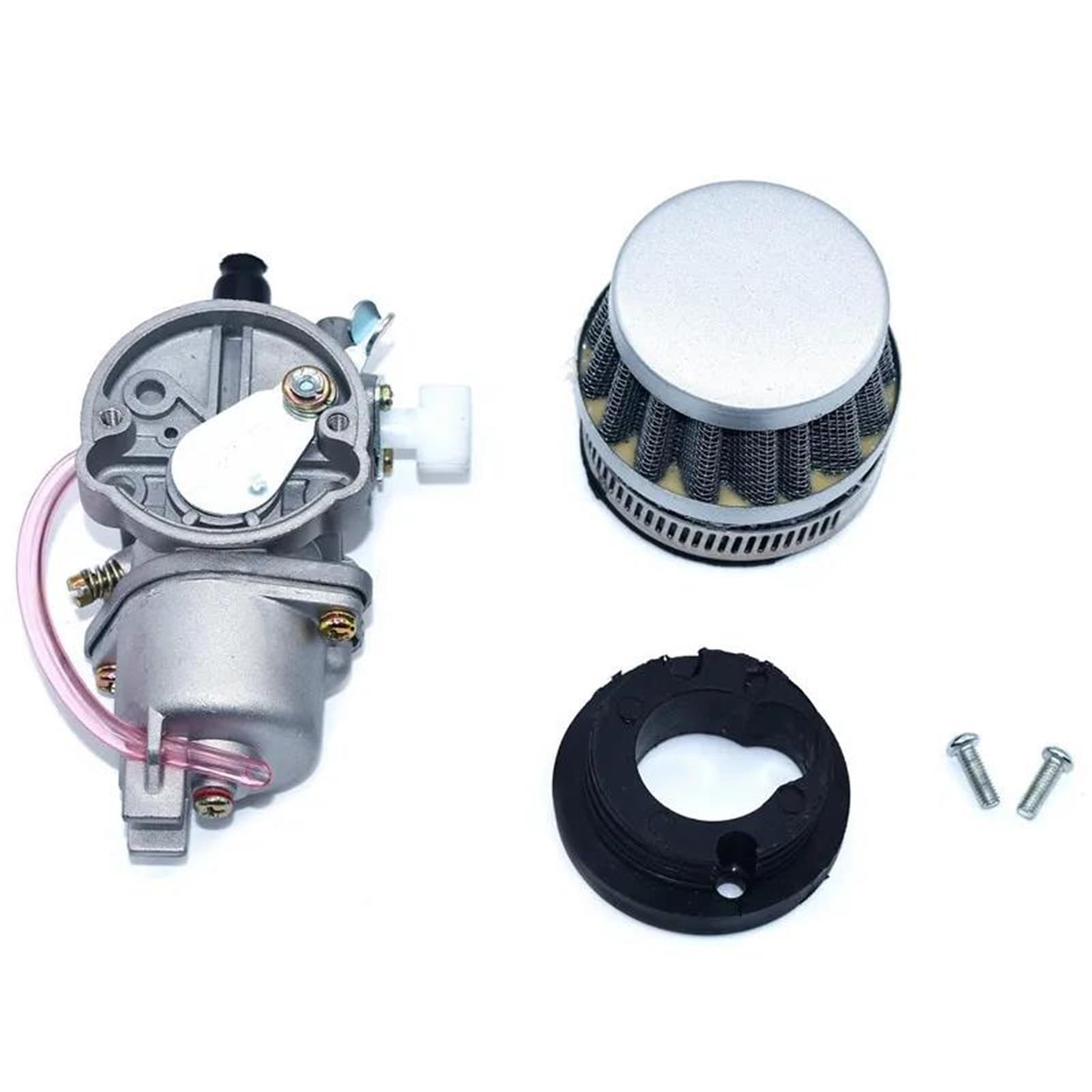 Motorrad Carburetor Für 47cc 49cc Für Mini Motor Dirt Pit Pocket Bike ATV Quad Go Kart Vergaser Mit 44mm Luftfilter Vergaser Motor(Silber) von ZHANGWENLING