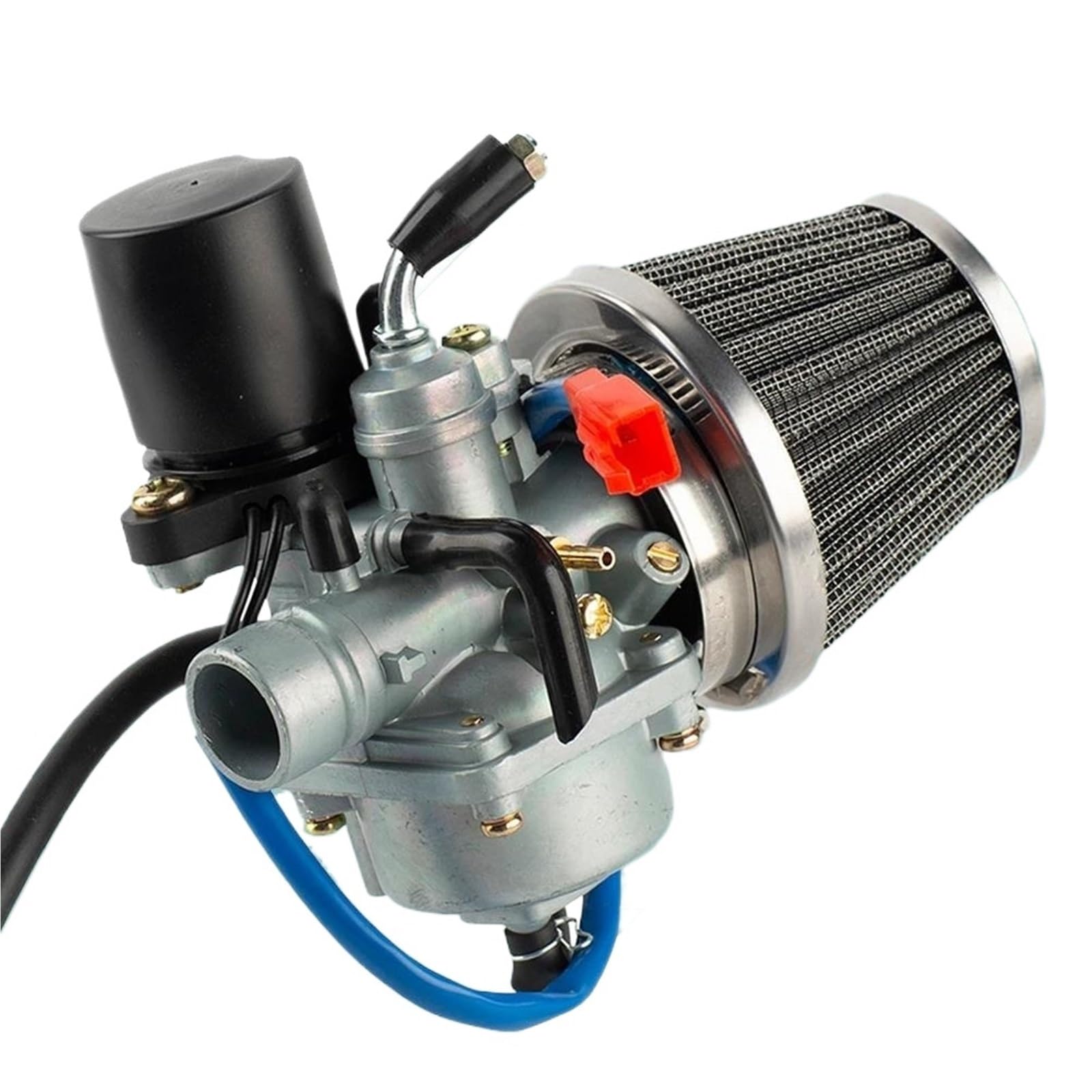 Motorrad Carburetor Für Jog 50 50cc JOG90 PZ19J 19mm 2 Hub 1E40QMB Jog50 Vergaser Motorrad Roller Vergaser Mit Air Filte Vergaser Motor(Jog Set Silver) von ZHANGWENLING