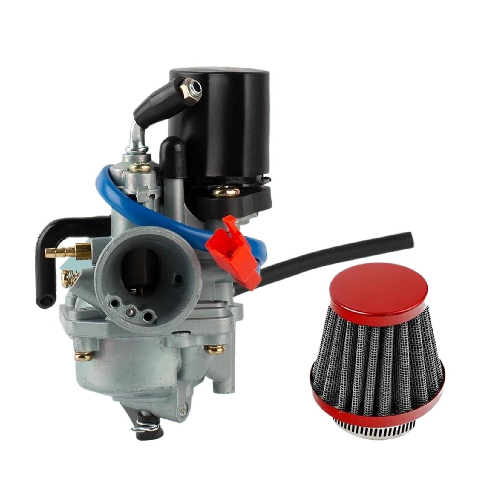 Motorrad Carburetor Für Jog 50 50cc JOG90 PZ19J 19mm 2 Hub 1E40QMB Jog50 Vergaser Motorrad Roller Vergaser Mit Air Filte Vergaser Motor(Jog Set red) von ZHANGWENLING