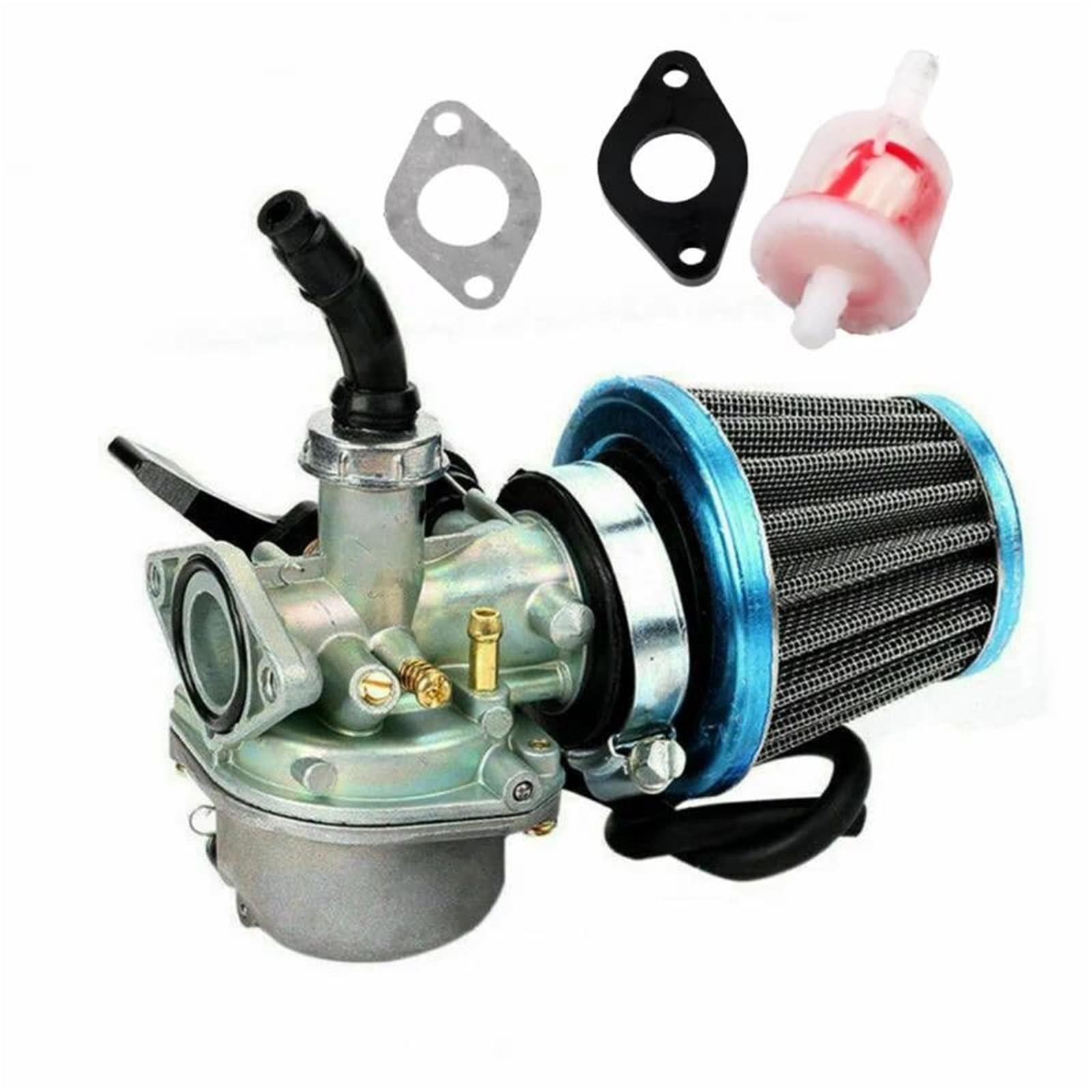 Motorrad Carburetor Universal Vergaser Für 50 70 90 110 125 Cc ATV Quad 4 Wheeler Dirt Bike Motorrad PZ19 19 Mm Mit Luftfilter Vergaser Vergaser Motor(Medium Suit) von ZHANGWENLING