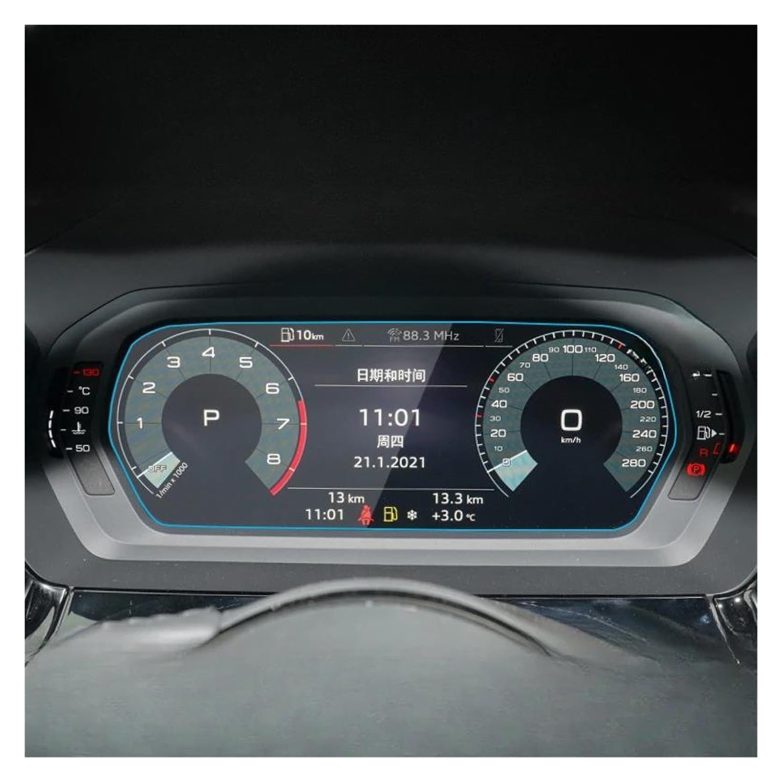 Auto Displayschutz Für A3 2021 2022 2023 2024 Gehärtetes Glas Dashboard Screen Protector LCD Touch Display Film Innen Auto Zubehör GPS Transparent Displayschutzfolie von ZHANGZHENGYAO