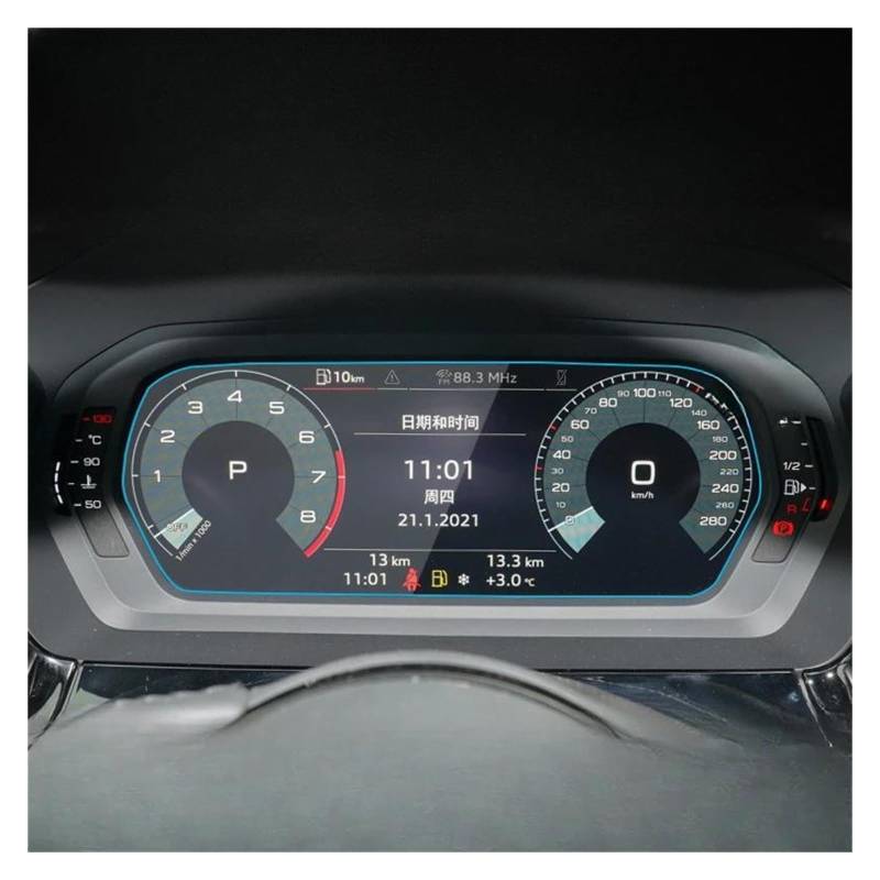 Auto Displayschutz Für A3 2021 2022 2023 2024 Gehärtetes Glas Dashboard Screen Protector LCD Touch Display Film Innen Auto Zubehör GPS Transparent Displayschutzfolie von ZHANGZHENGYAO