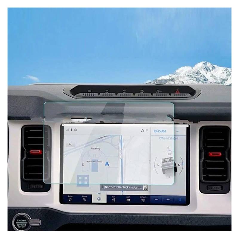 Auto Displayschutz Für Ford Für Bronco SYNC4 2021-2023 12 Zoll Auto GPS Navigation Touchscreen Anti-Scratch-Film Gehärtetem Glas Film Schutz GPS Transparent Displayschutzfolie von ZHANGZHENGYAO