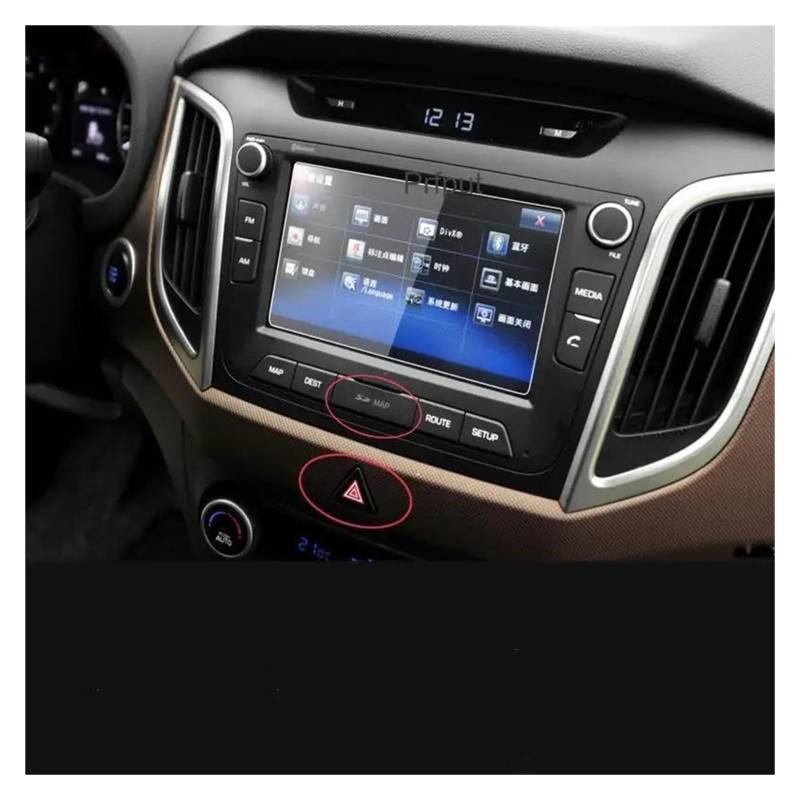 Auto Displayschutz Für Hyundai Für Creta Für IX25 2016 2017 2018 2019 Gehärtetes Glas Auto GPS Navigation Screen Protector LCD Touch Film Aufkleber Zubehör GPS Transparent Displayschutzfolie(152x91mm) von ZHANGZHENGYAO