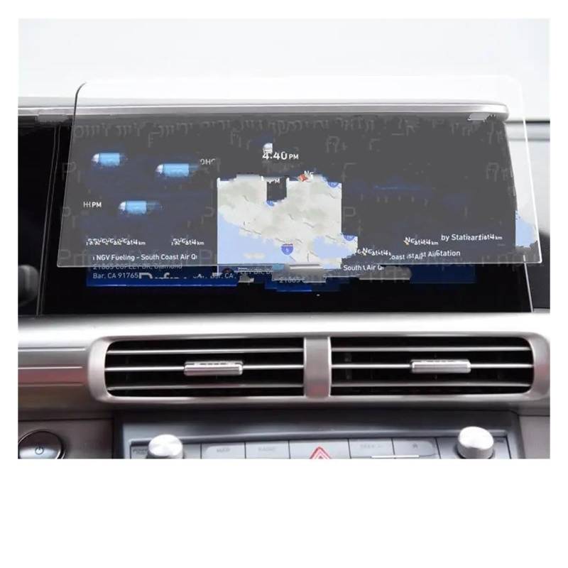 Auto Displayschutz Für Hyundai Für Nexo 2022 12,3 Zoll Innen Zubehör Infotainment Display Screen Protector PET Screen Protector Schutz Film GPS Transparent Displayschutzfolie von ZHANGZHENGYAO