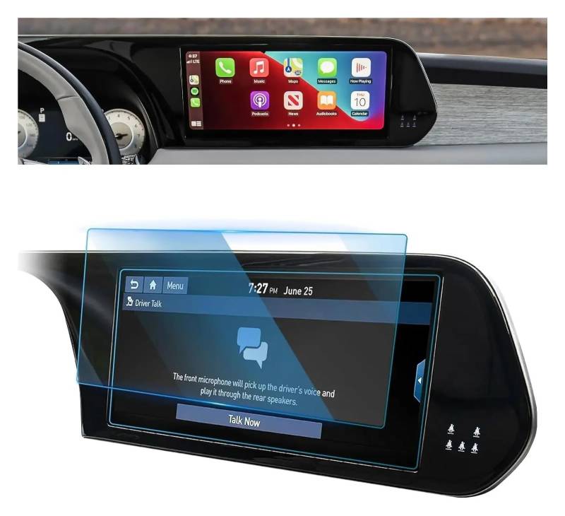 Auto Displayschutz Für Hyundai Für Palisade 2023 2024 Auto Zubehör 12,3 Zoll GPS Navigation Touchscreen Gehärtetem Glas Schutz Film GPS Transparent Displayschutzfolie von ZHANGZHENGYAO