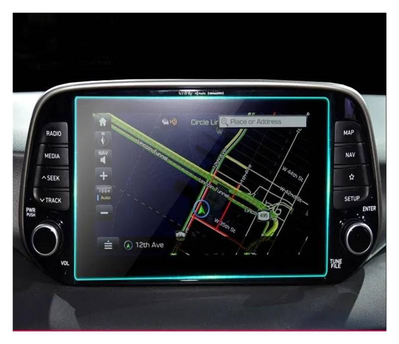 Auto Displayschutz Für Hyundai Für Tucson 2019 8 Zoll Auto GPS Navigation Schutz Film Gehärtetes Glas Screen Protector Dekoration Refit Anti-Scratch GPS Transparent Displayschutzfolie(207X126mm 1PCS) von ZHANGZHENGYAO