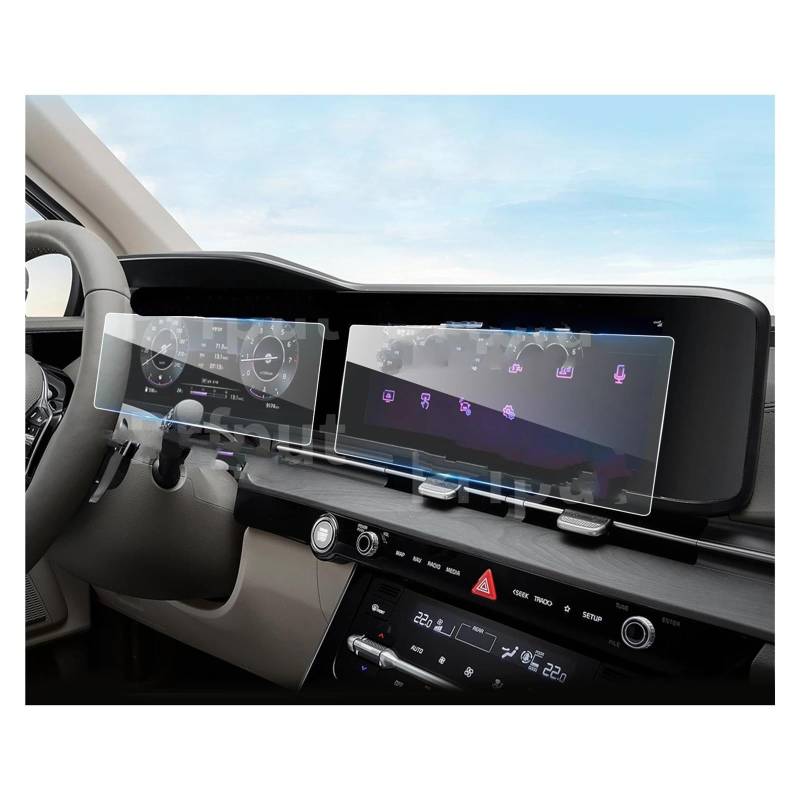 Auto Displayschutz Für Kia Für Karneval KA4 12,3 Zoll 2021 Auto Multimedia Radio & LCD Instrument Display Screen Protector Auto Innen Schützen Film GPS Transparent Displayschutzfolie von ZHANGZHENGYAO