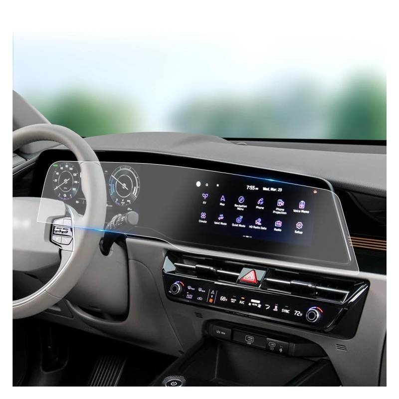 Auto Displayschutz Für Kia Für NIRO SG2 2023 Auto LCD Instrument Multimedia Radio Display Auto Zubehör Nano Screen Protector GPS Transparent Displayschutzfolie(Left-Hand Drive) von ZHANGZHENGYAO