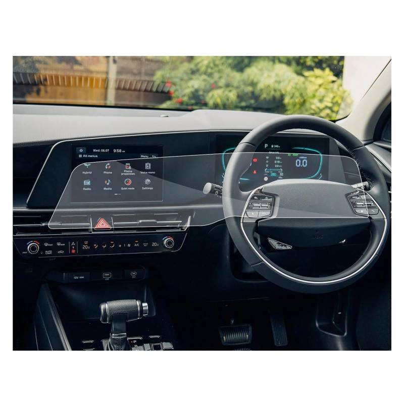 Auto Displayschutz Für Kia Für NIRO SG2 2023 Auto LCD Instrument Multimedia Radio Display Auto Zubehör Nano Screen Protector GPS Transparent Displayschutzfolie(Right-Hand Drive) von ZHANGZHENGYAO