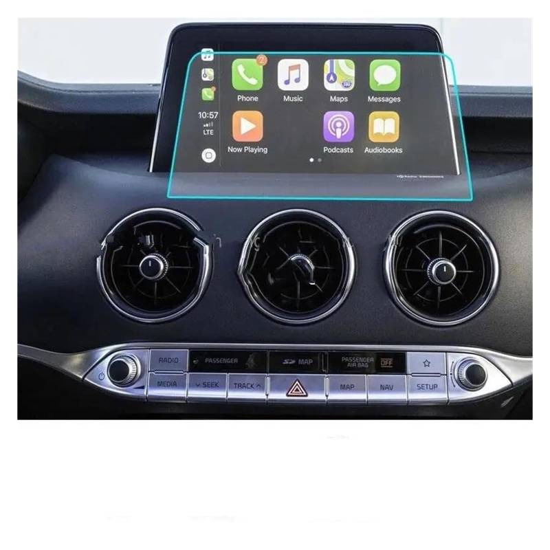 Auto Displayschutz Für Kia Für Stinger 2019 2020 2021 Auto Radio GPS Navigation Schutz Auto Innen Zubehör Gehärtetem Glas Screen Protector Film GPS Transparent Displayschutzfolie von ZHANGZHENGYAO