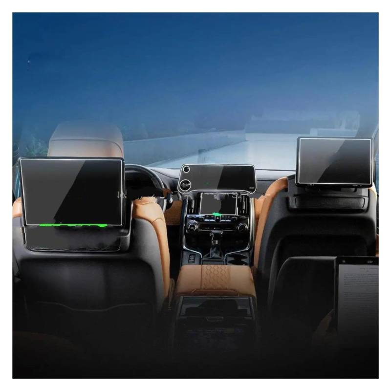 Auto Displayschutz Für Lexus LX600 2023 Auto Infotainment Hinten-Sitz Unterhaltung TV Navigation Display Anti-Scratch Gehärtetes Glas Screen Protector GPS Transparent Displayschutzfolie von ZHANGZHENGYAO
