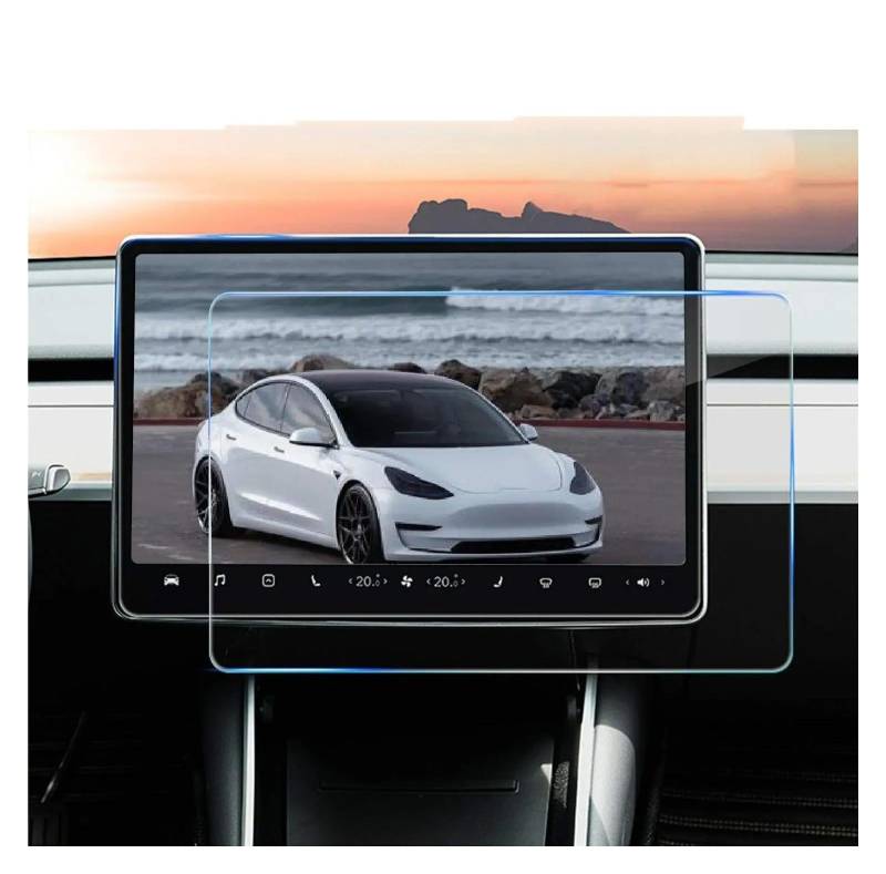 Auto Displayschutz Für Tesla Für Modell 3 Y 2019-2022 15 Zoll Center Control Auto Navigation Touch Screen Protector Gehärtetem Glas Anti-Scratch GPS Transparent Displayschutzfolie von ZHANGZHENGYAO