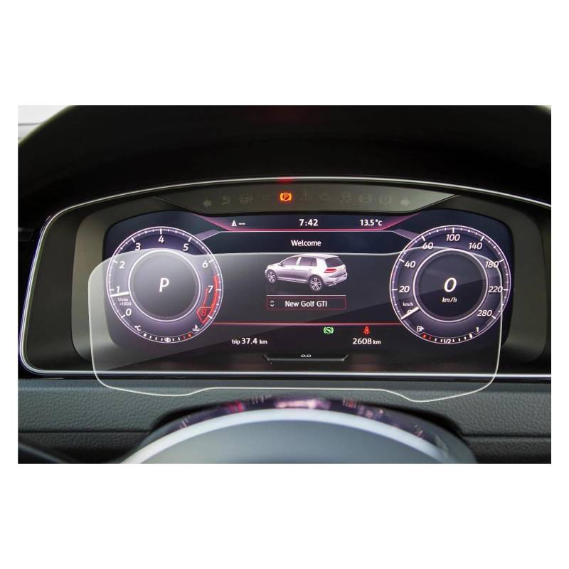Auto Displayschutz Für VW Für Golf 7 MK7 Für GTD Für GTI Für GTE 2016-2019 12,3-Zoll Digital Cockpit Display Auto Zubehör Auto Screen Protector GPS Transparent Displayschutzfolie von ZHANGZHENGYAO