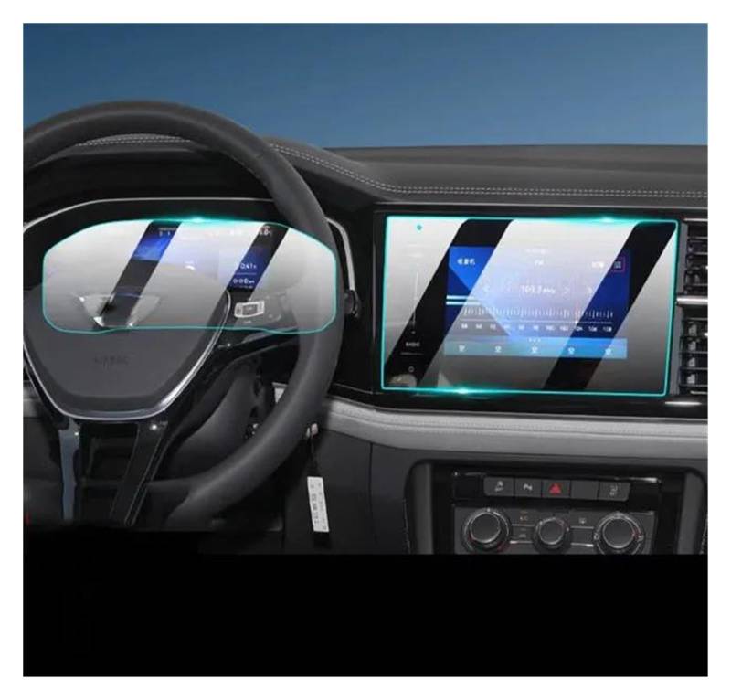 Auto Displayschutz Für VW Für Jetta 2023 Auto GPS Navigation Center Touch Display Und Dashboard Gehärtetem Glas Screen Protector Film GPS Transparent Displayschutzfolie(Dashboard and GPS) von ZHANGZHENGYAO