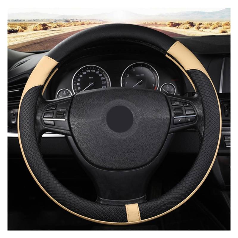 Auto Lenkradschoner Auto-Styling Lenkrad Coverwheel Geflecht Kleine 36CM Autos Rad Abdeckungen Anti Slip Atmungsaktive Universal Auto Zubehör Lenkrad Bezug(Beige) von ZHANGZHENGYAO