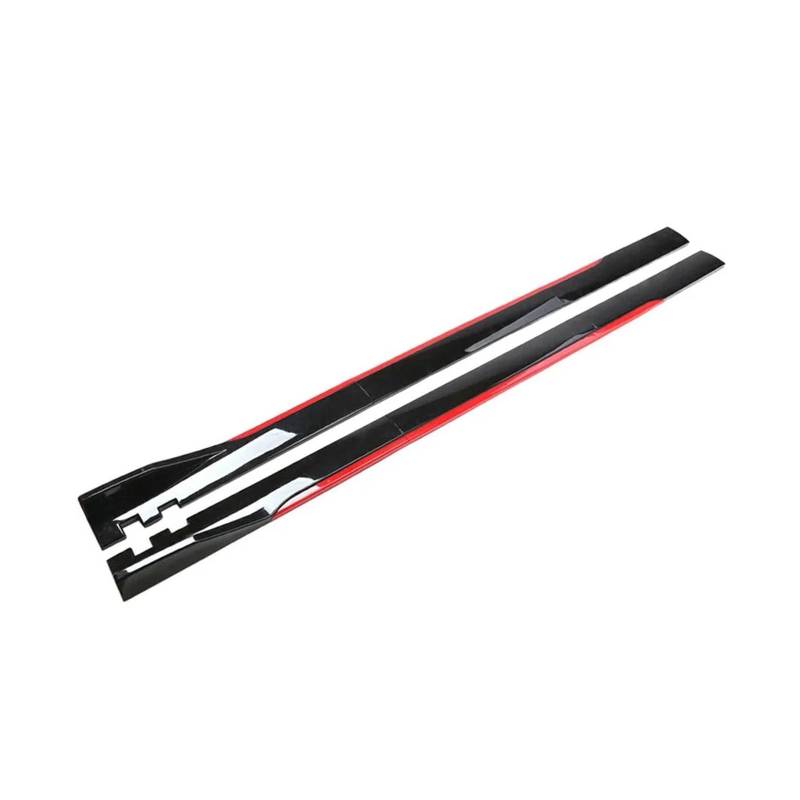 Seitenschweller 2M/2,2M Auto Universal Seitenschweller Verlängerung Rocker Panels Lip Splitter 6PCS Seite Spoiler ABS Auto-Seitenschweller(1Carbon red 2m) von ZHANGZHENGYAO