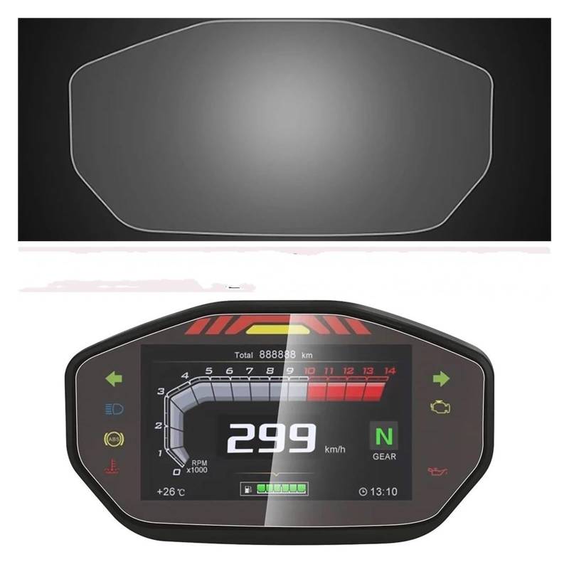 Tachoschutzfolie Für Ducati Für Monster 796 797 821 937 1200 1200R 2014-UP Scratch Cluster Screen Schutz Panel Film Dashboard Screen Protector Armaturenbrett Displayschutzfolie(2pcs) von ZHANGZHENGYAO