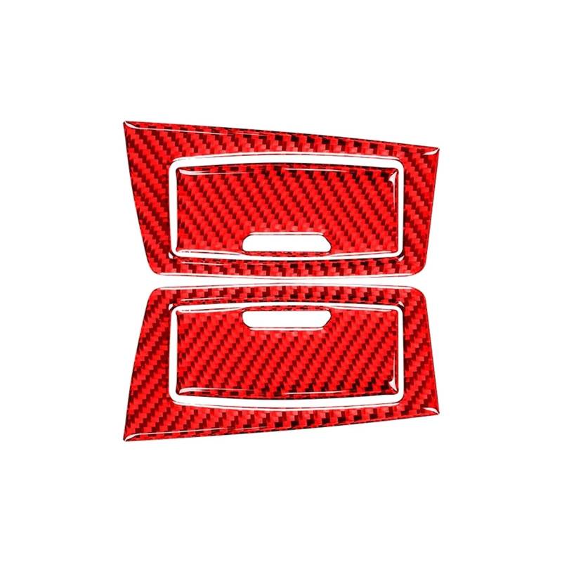 ZHINUAN Aufkleber for den Zierrahmen der Armlehnen-Aufbewahrungsbox der Hintertür, passend for 3er-Serie F30 2013-2018, Zubehör, Autoinnenausstattung aus Kohlefaser Co-Pilot-Handschuhfach-Dekor(Red) von ZHINUAN