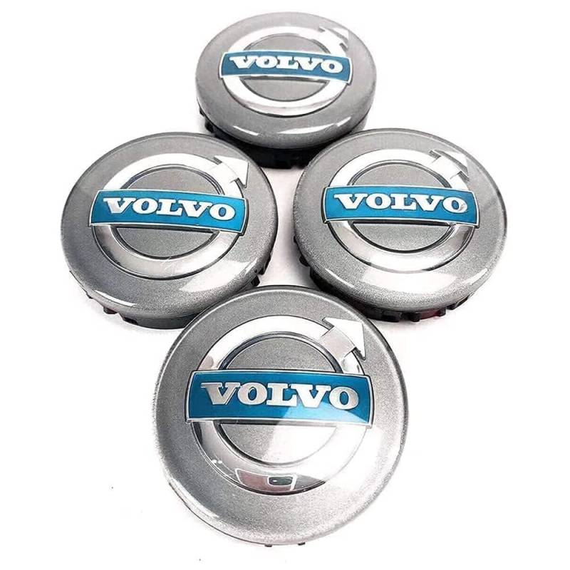 4 Stück Nabendeckel für Volvo S60 2014-2021 2022 2023 2024, Felgendeckel Radnabenabdeckung Auto Nabenkappen Radnabenkappen Auto Zubehör für Radnaben,56mm-B von ZHIYONGSHUN