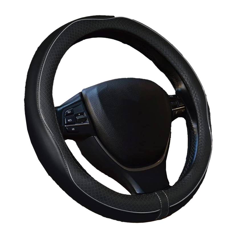 Auto Lenkradbezug für Lincoln MKC 2014-2020 2021 2022 2023 2024, Anti Rutsch Atmungsaktiv Lenkradabdeckung Auto Zubehör,B von ZHJYFC66