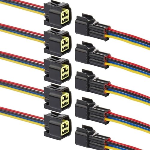 ZHOFONET 12v 4 polig Stecker,kfz wasserdicht Steckverbinder,12v Auto Elektrischer Anschluss,Wasserdicht Schnellverbinder mit 16AWG-Kabel für KFZ von ZHOFONET