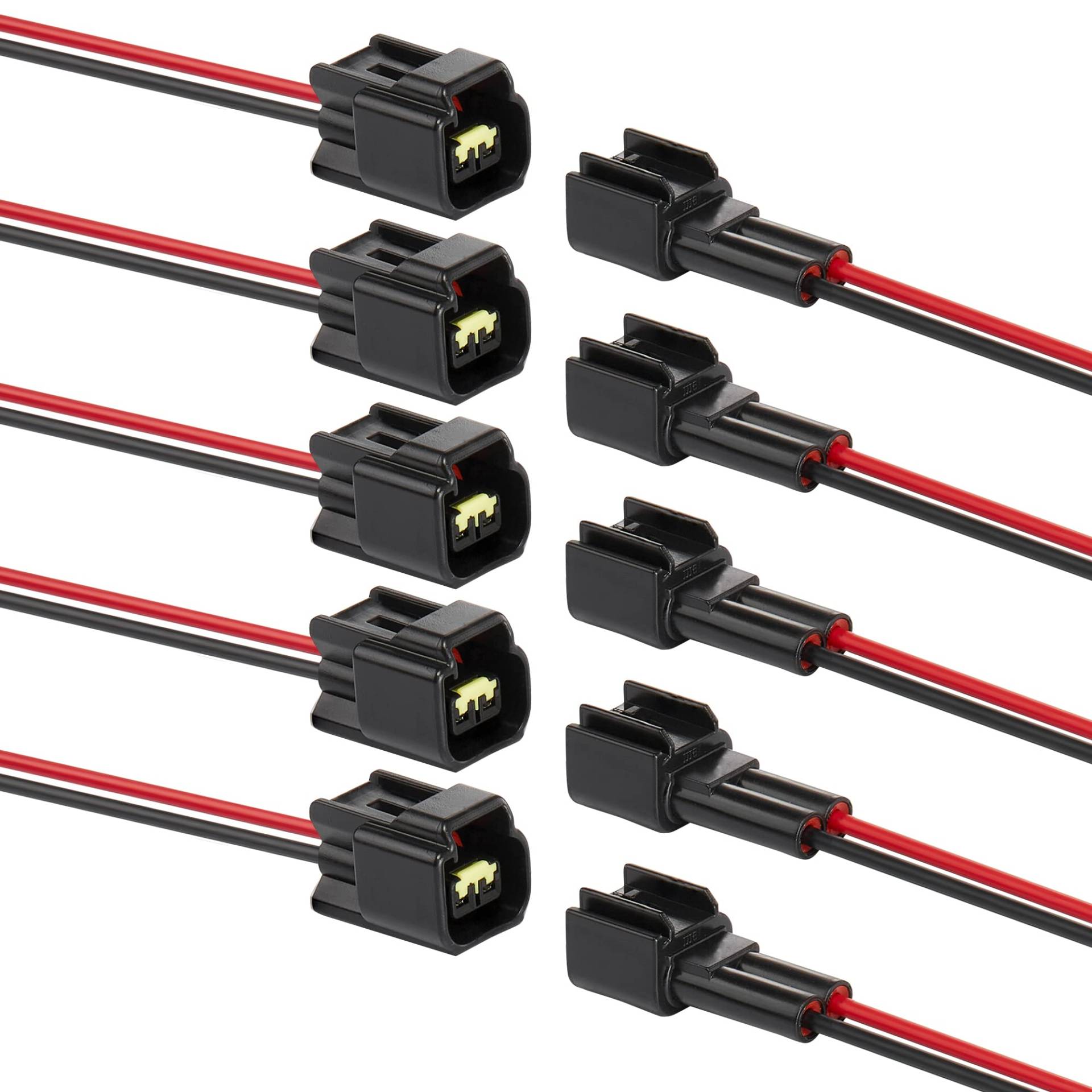 ZHOFONET 2 Pin Anschlussstecker, 5pairs Kabel Steckverbinder Stecker,12v Auto Elektrischer Anschluss,Wasserdicht Schnellverbinder mit 16AWG-Kabel für KFZ von ZHOFONET