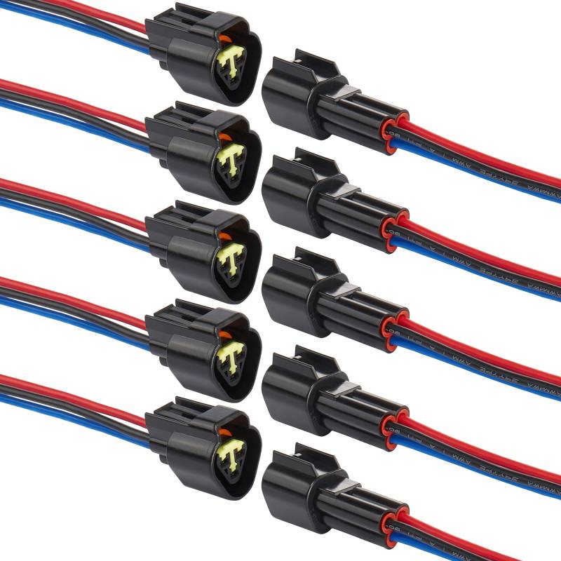 ZHOFONET Kabel Steckverbinder Stecker,12v 3 polig Auto Elektrischer Anschluss,Wasserdicht Schnellverbinder mit 16AWG-Kabel für KFZ von ZHOFONET