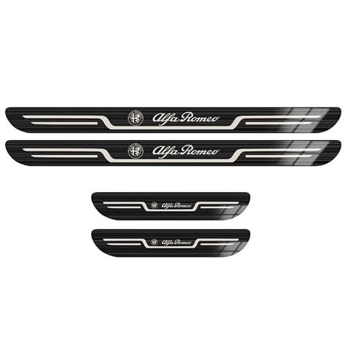 4 Stücke Auto Edelstahl Einstiegsleisten Schutz für Alfa Romeo Giulietta 2014-2016, Rutschfestes Kratzschutz Auto Willkommenspedal Türschweller Schutz Aufkleber mit Logo 4 Stücke Auto Edelstahl Einstiegsleisten Schutz für Alfa Romeo Giulietta 2014-2016, Rutschfestes Kratzschutz Auto Willkommenspedal Türschweller Schutz Aufkleber mit Logo von ZHOUFUDA