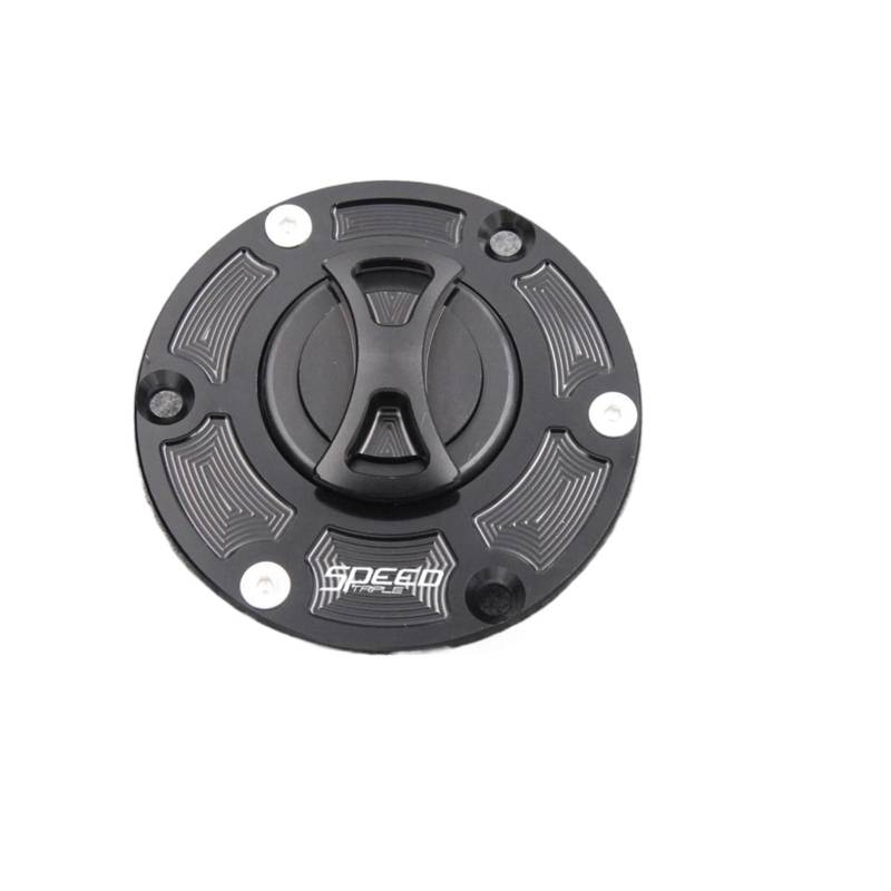 Für Triumph Speed ​​Triple 1050 2005-2010 Speed ​​Triple 955i Alle Jahre CNC Keyless Motorrad Kraftstoff Tankdeckel Abdeckung(Color:Black) von ZHSBAG