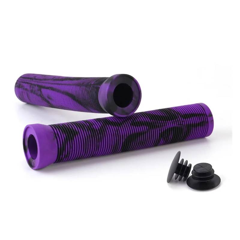 1 Paar Fahrradlenkergriffabdeckungen, rutschfeste Gummi-Lenkerabdeckung for 22,2 mm Lenker, Scooter, Cruiser, Road, Urban, Faltrad(Black Purple) von ZHTAISU