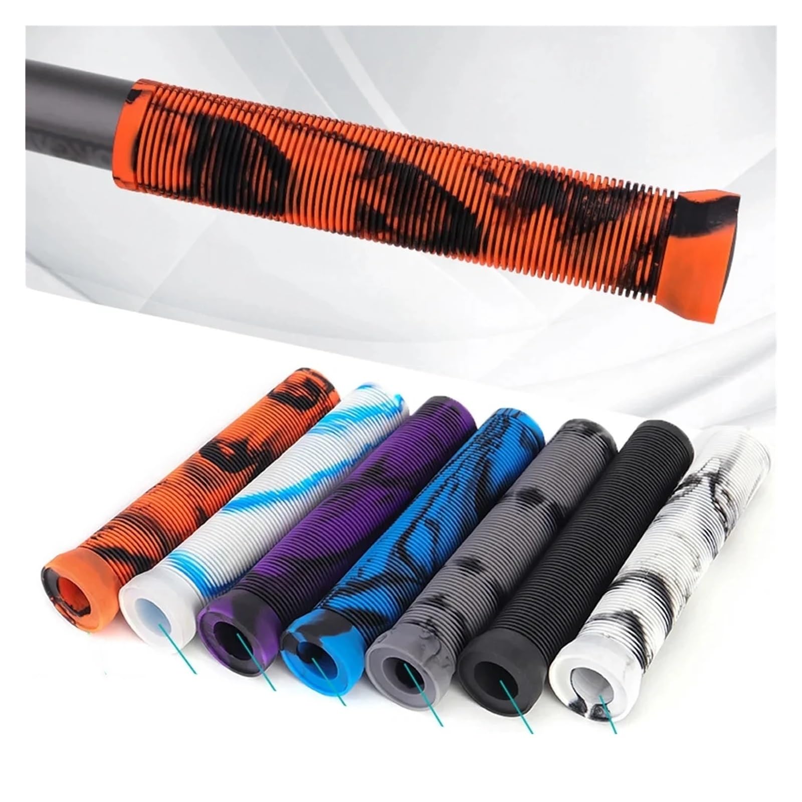 1 Paar Fahrradlenkergriffabdeckungen, rutschfeste Gummi-Lenkerabdeckung for 22,2 mm Lenker, Scooter, Cruiser, Road, Urban, Faltrad(Black and White) von ZHTAISU