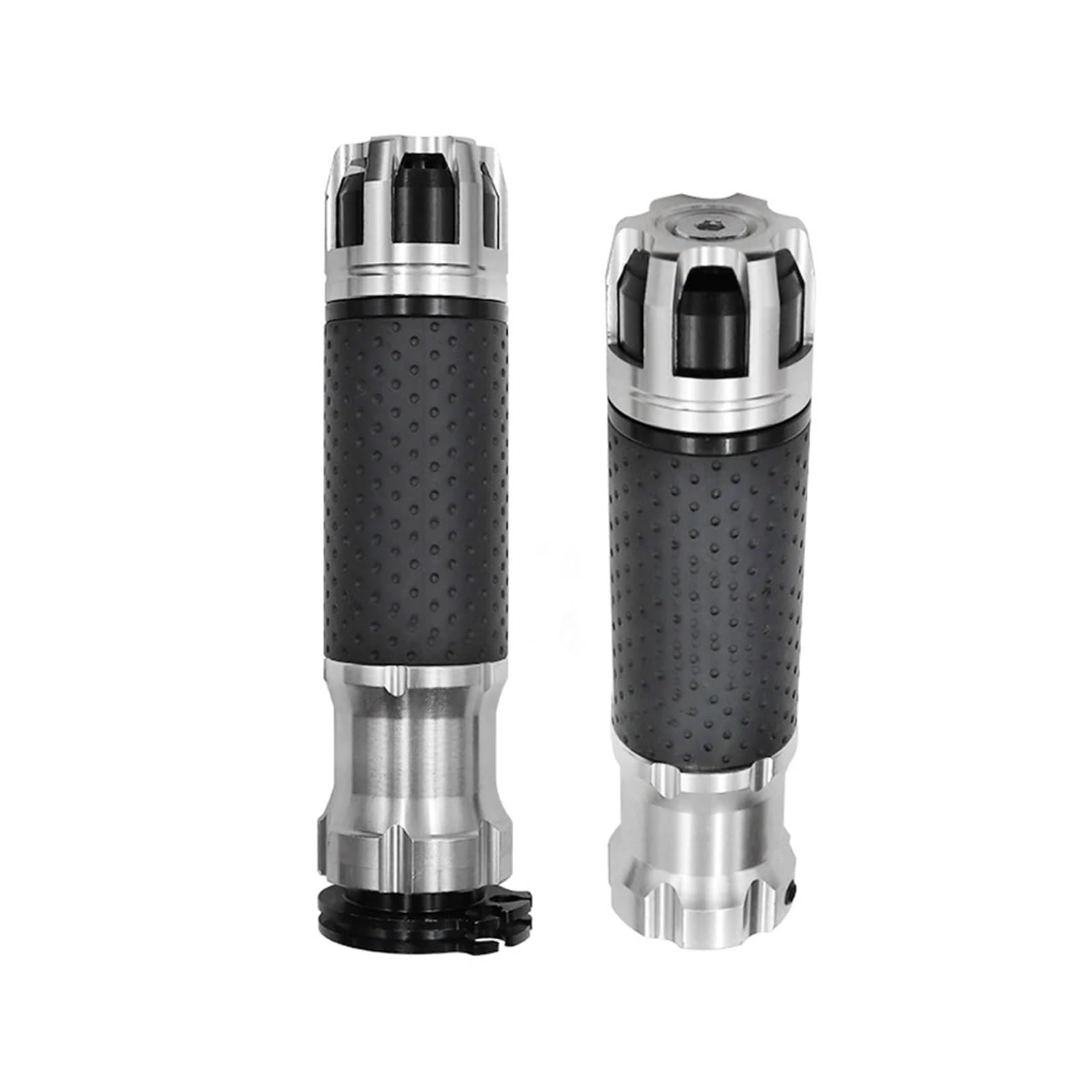 2Pcs Motorcycle Grip Hand Aluminum Alloy Rubber Pedal Biker Scooter Handlebar Soft Cover Handle Grips Modification Accessories(Silver) von ZHTAISU