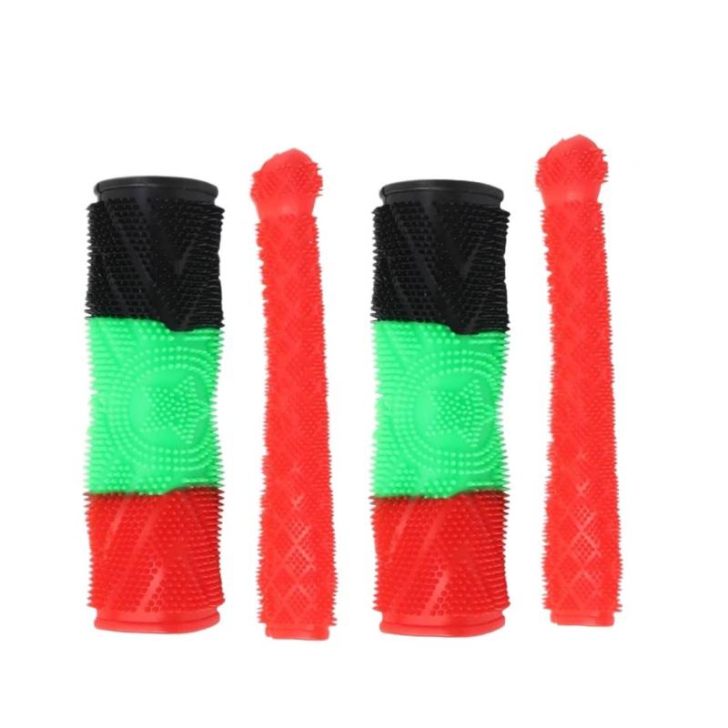 4PCS/Set Motorcycle Handlebar Grip Shock Absorption Anti-Skid Universal Bike Handlebar Cover Modification Accessories(4PCS Black Green Red) von ZHTAISU
