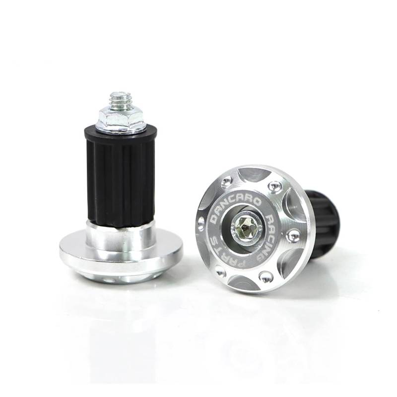Motorcycle Handle Bar Ends Grips Moto CNC Metal Handlebar Counterweight Plug Slider Motor Bike Grips Dirt Bike Accessories(Silver) von ZHTAISU