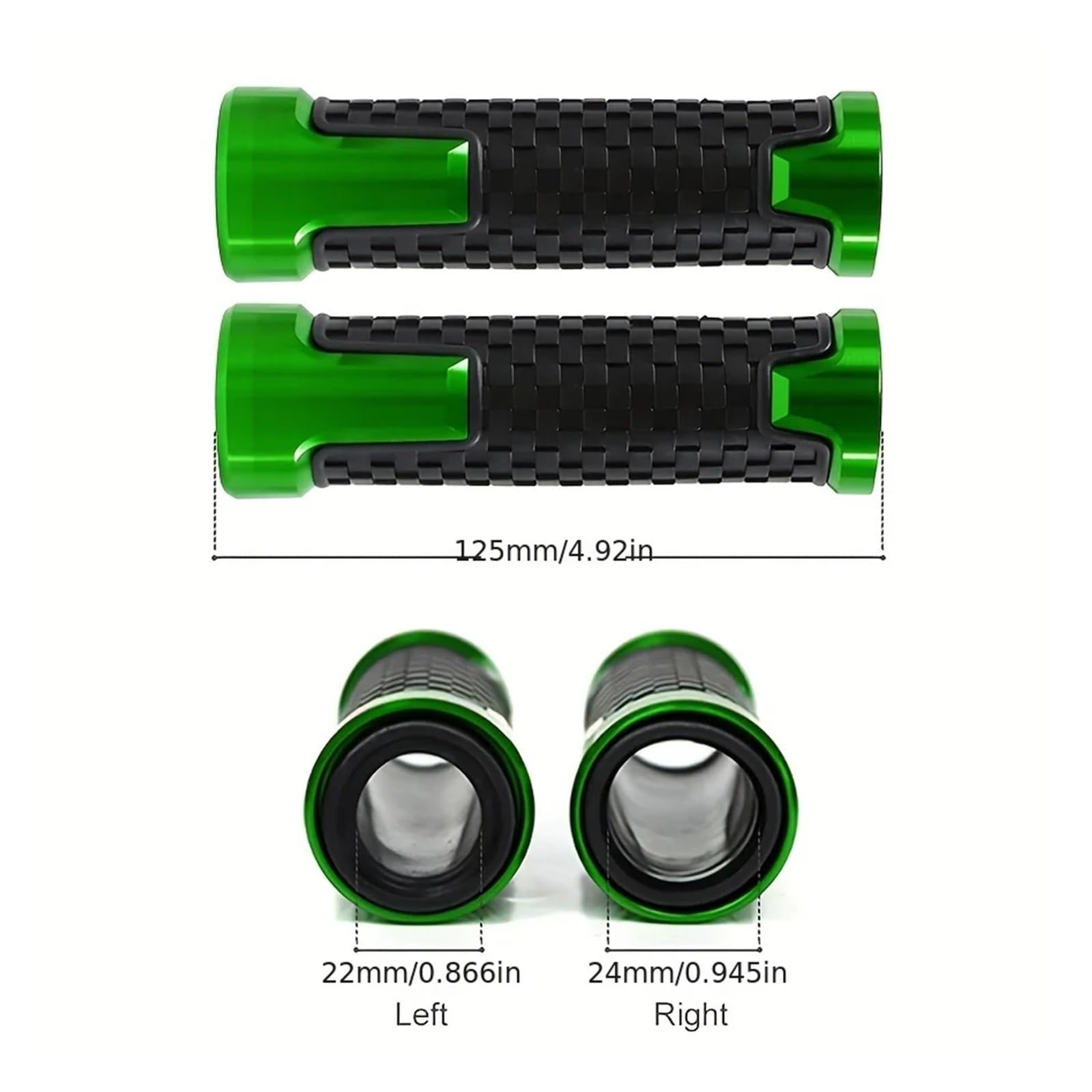 Universal 7/8 "22mm Motorrad Griff Grip Lenker Griffe(Green) von ZHTAISU