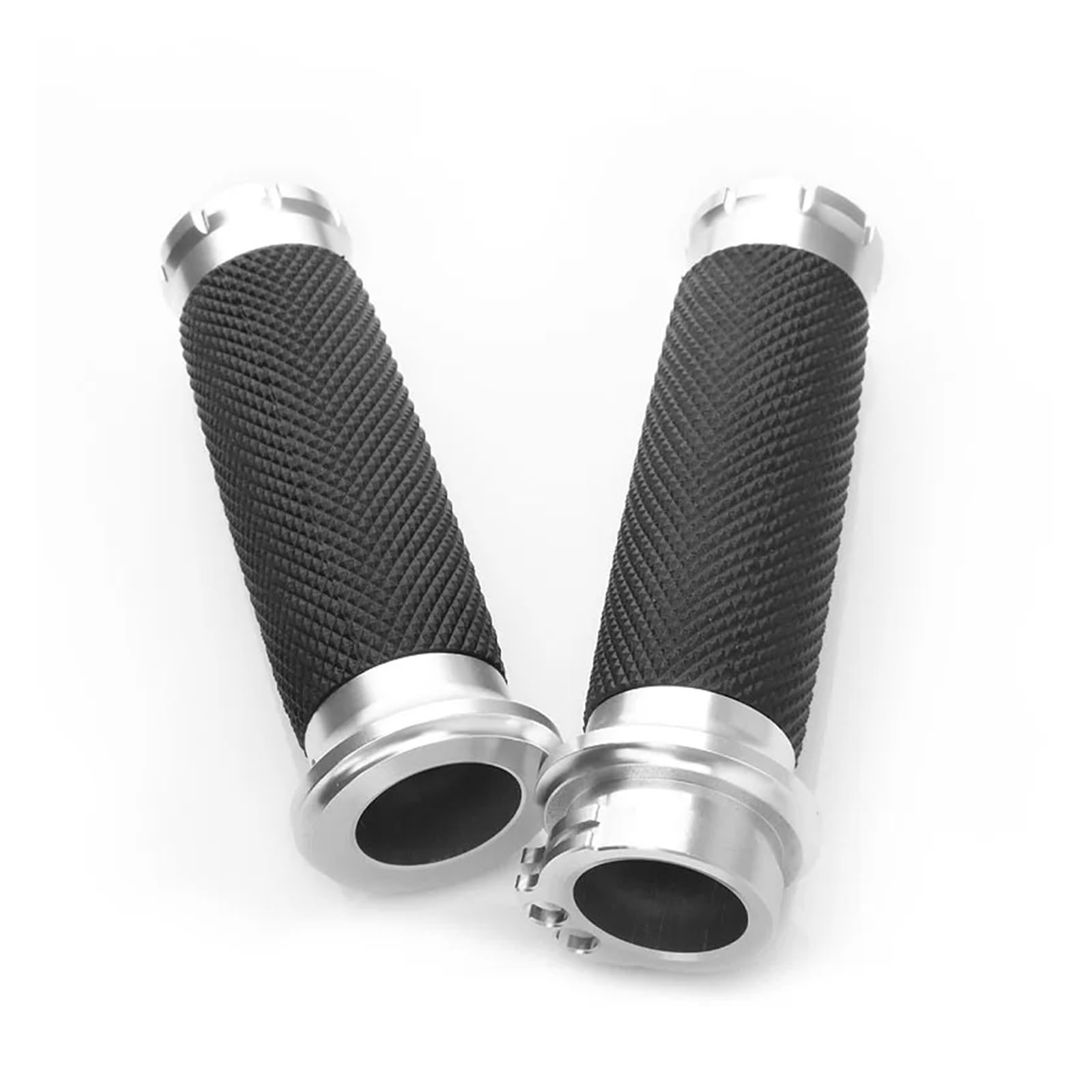for 883 1200 Softail Rubber Motorcycle Handlebar Hand Grip 1'' 25mm Handle Bar Grips(Chrome) von ZHTAISU