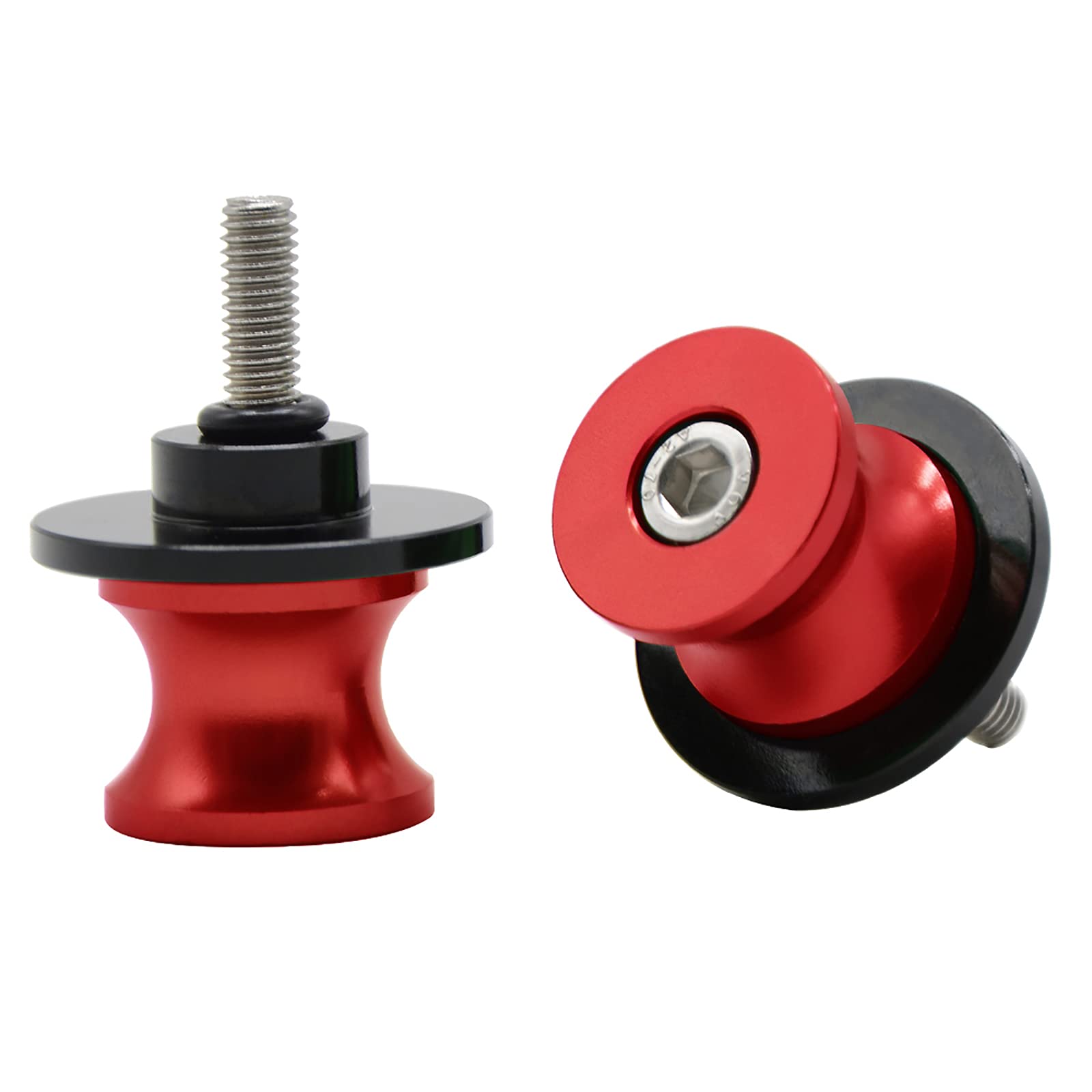 2tlg M10 X 1,25 Montageständer Racingadapter Ständeraufnahme für Duke 125/200/390 RC 125/200/390 Ninja 250R/650R ZX6R/9R/10R/12R/14 Z1000 ZRX1100/1200 ZZR600 FZR 1000/600R/400 (Red) von ZHUOWU