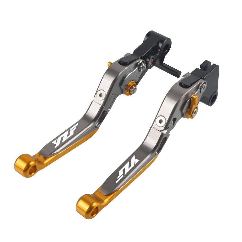 CNC Bremshebel Kupplungshebel Klappbar Ausziehbar Kupplung Bremshebel-Set Für YZF R1 R1M R1S 2015-2020 YZF R6 2017-2020 Gold von ZHUOWU