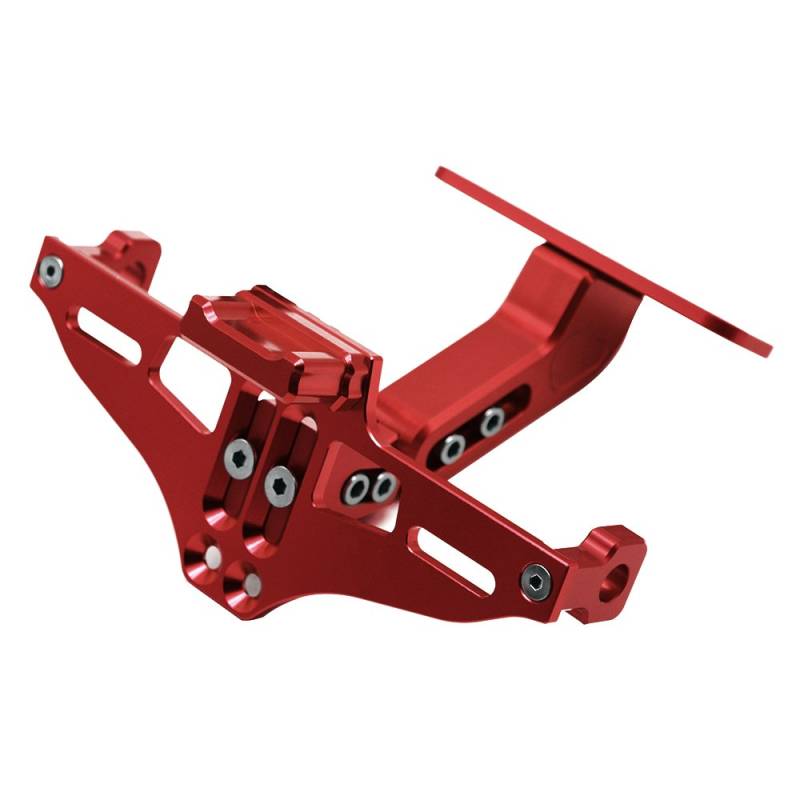 Universal Einstellbar CNC Aluminum Motorrad Kurzer Kennzeichenhalter Kurz Eliminator Halter für MT-01 MT-03 MT-07 MT-09 MT-10 Z650 Z800 Z1000 YBR 125 XJ6 XJR1300 R1 R3 Rot von ZHUOWU