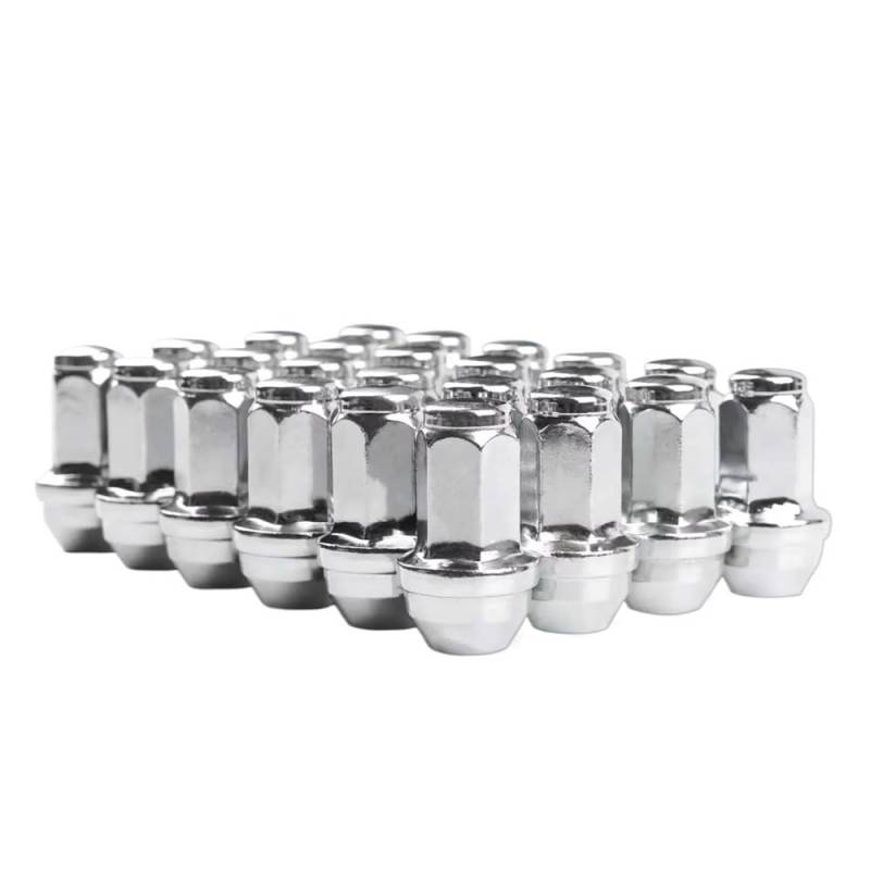 ZHjLut Autoradschrauben Kompatibel mit Chevrolet Für Silverado M14x2.0 Radmuttern Rad Geschlossen Ende Ausbuchtung Eichel Radmuttern Chrom(24pcs Chrome) von ZHjLut